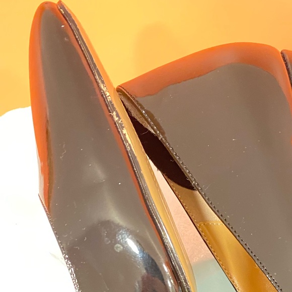 Black patent leather womens chunky heels - Picture 2 of 7